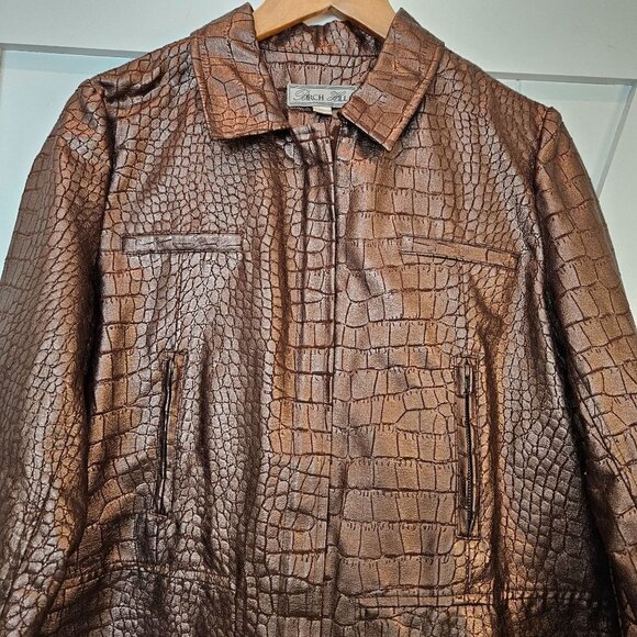 Birch Hill Jacket Bronze Snakeskin Wax Faux Leather size PL - Picture 2 of 11